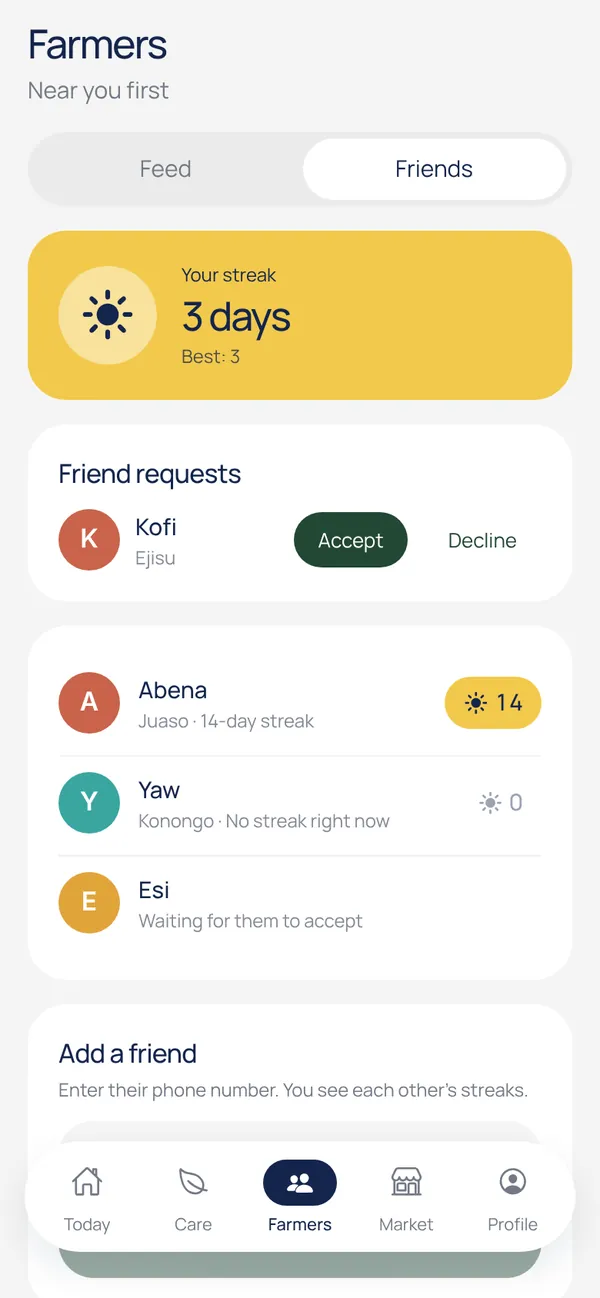 Friends: your streak, friend requests and friends’ streaks